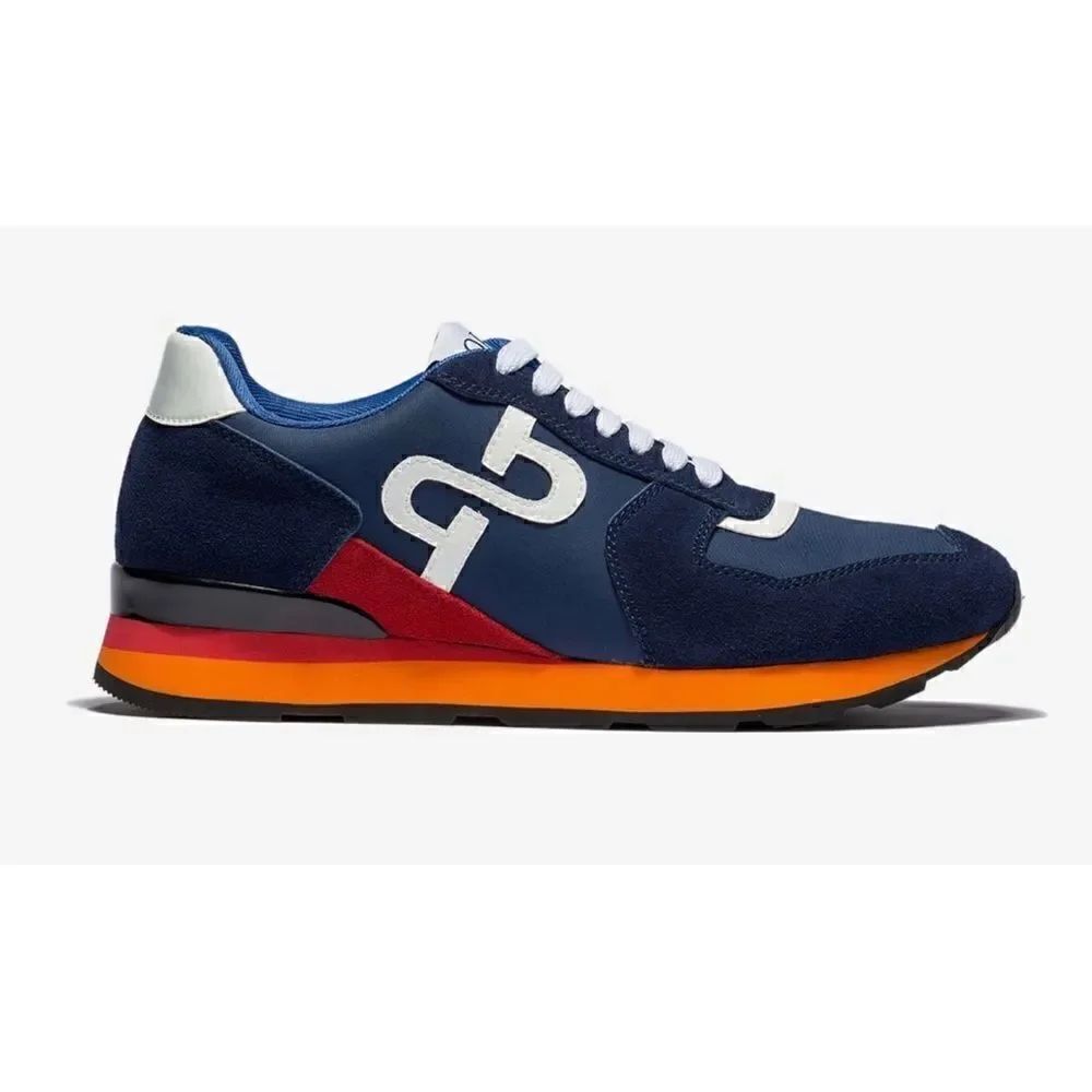 Opp France Designer
Lace-Up Suede Sneakers Blue Size 8